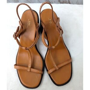Apc Heeled Alba Sandals in Brown